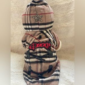 Cute “Burberry” Ozzy Hoodie with Rhinestones